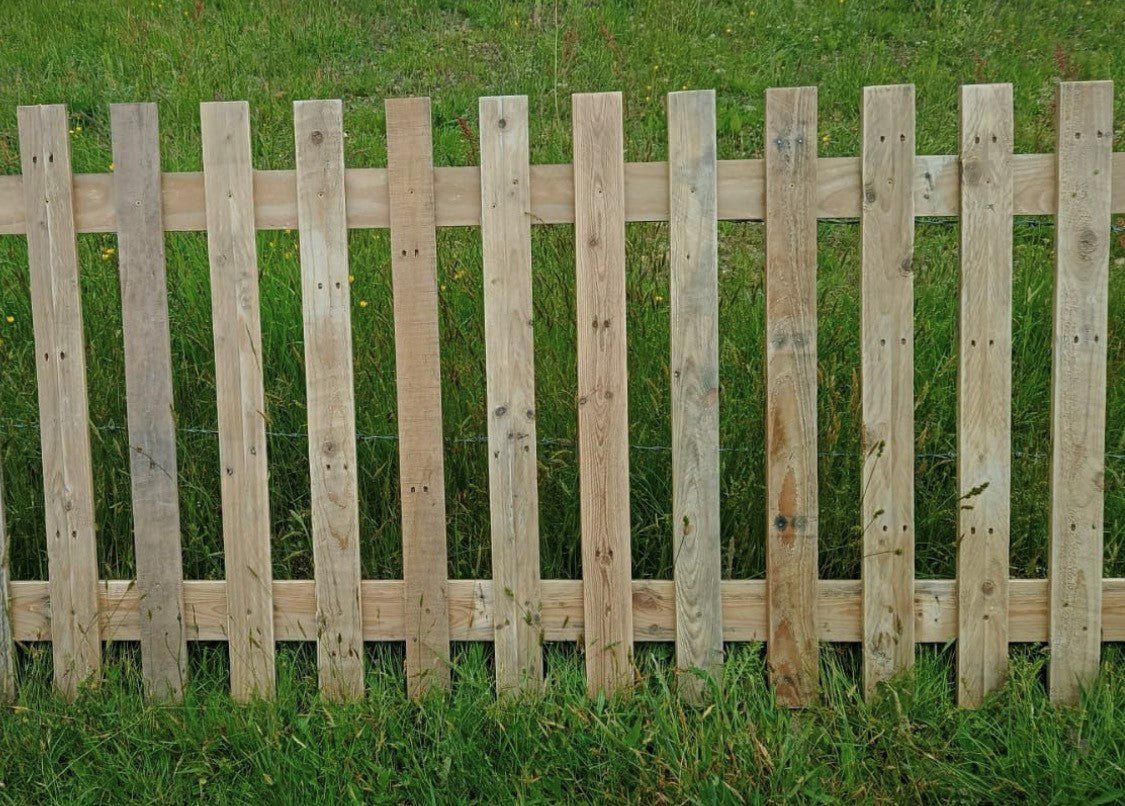 Natural Flat Top Picket Fence Panel - WoodCladding.co.uk