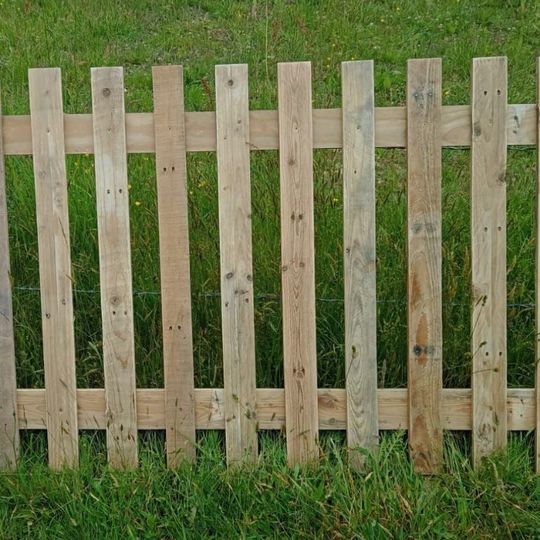 Natural Flat Top Picket Fence Panel - WoodCladding.co.uk
