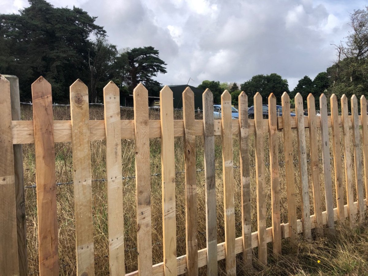Natural Pointed Top Picket Fence Panel - WoodCladding.co.uk